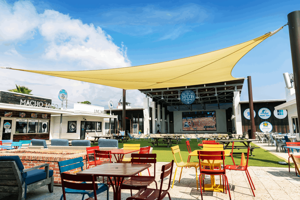 Outdoor Tables and Stage at The Big Chill in WaterSound