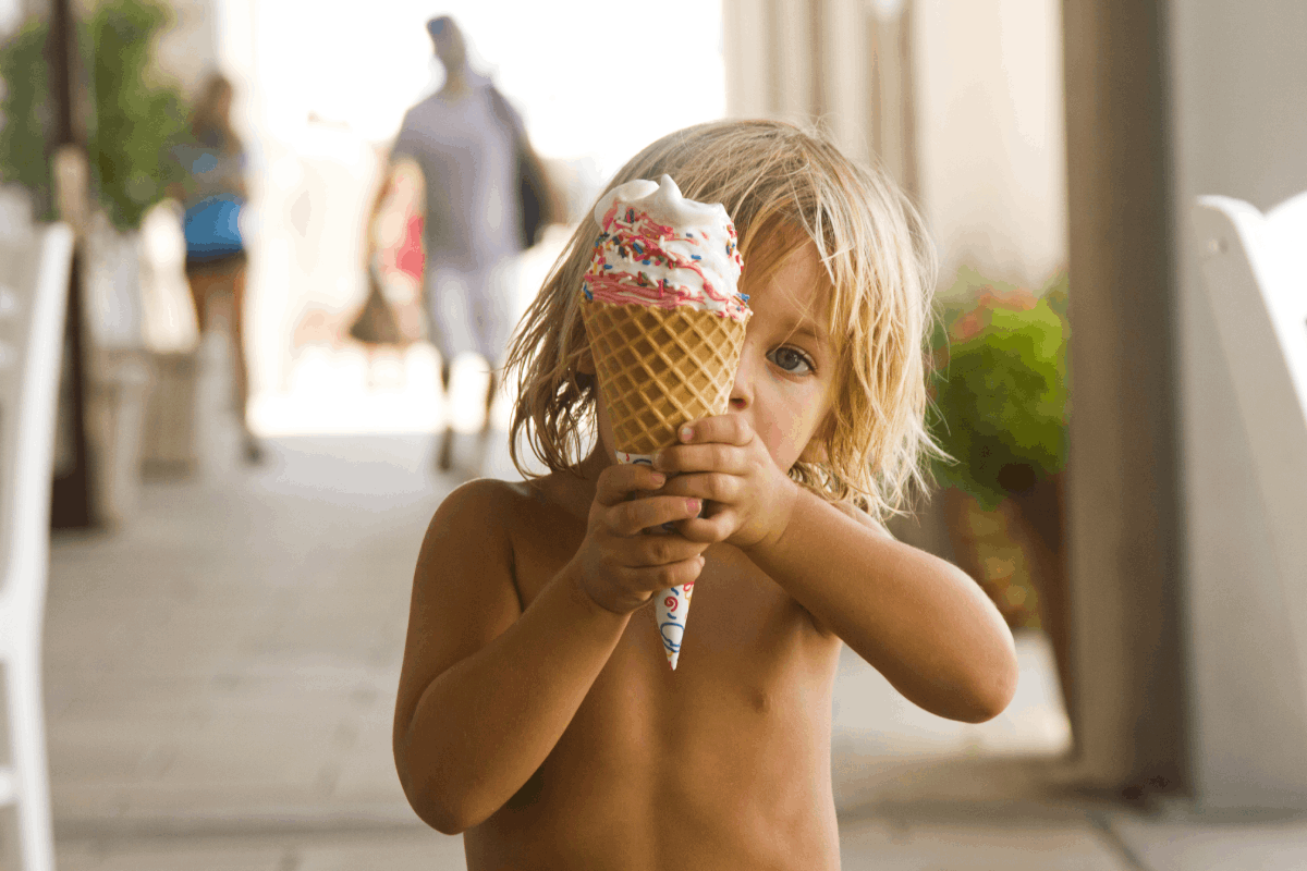 Child Holding Ice Cream Cone in South Walton